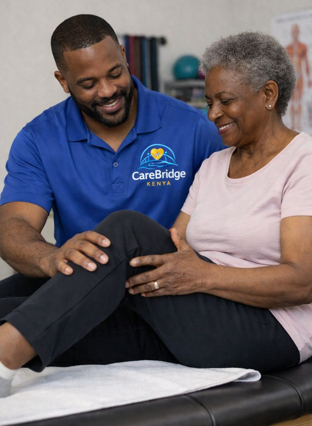 A CareBridge caregiver supporting an older woman with compassion